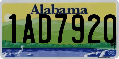 AL license plate 1AD7920