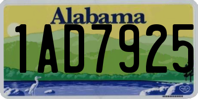 AL license plate 1AD7925