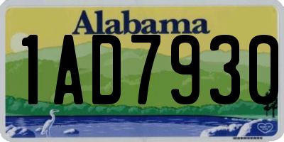 AL license plate 1AD7930