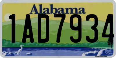AL license plate 1AD7934