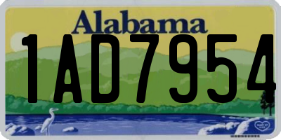 AL license plate 1AD7954
