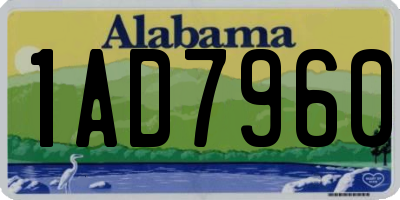 AL license plate 1AD7960