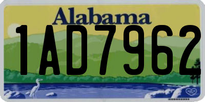 AL license plate 1AD7962