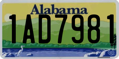 AL license plate 1AD7981