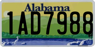 AL license plate 1AD7988