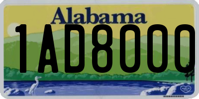 AL license plate 1AD8000