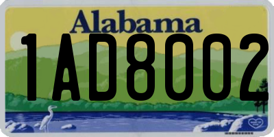 AL license plate 1AD8002