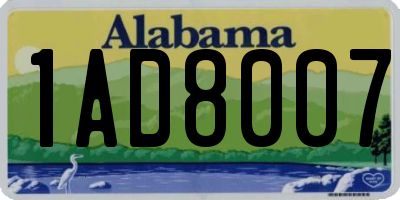 AL license plate 1AD8007