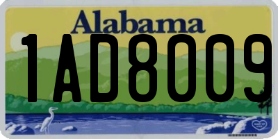 AL license plate 1AD8009