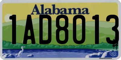 AL license plate 1AD8013