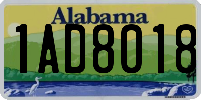 AL license plate 1AD8018
