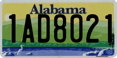 AL license plate 1AD8021