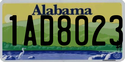 AL license plate 1AD8023