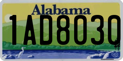 AL license plate 1AD8030