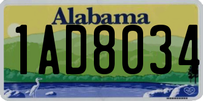 AL license plate 1AD8034
