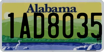 AL license plate 1AD8035