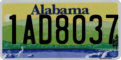 AL license plate 1AD8037