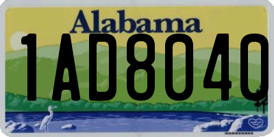 AL license plate 1AD8040