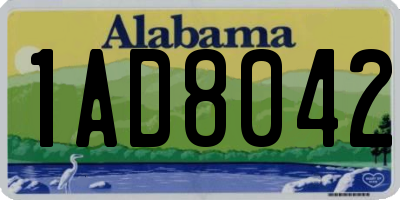 AL license plate 1AD8042