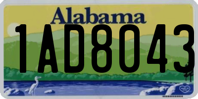 AL license plate 1AD8043