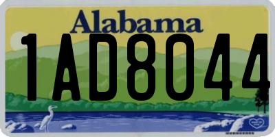 AL license plate 1AD8044