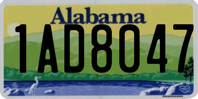 AL license plate 1AD8047
