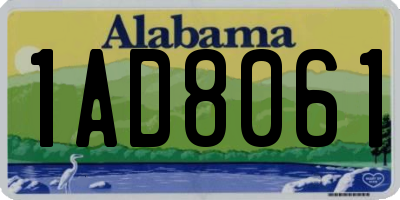 AL license plate 1AD8061