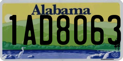 AL license plate 1AD8063