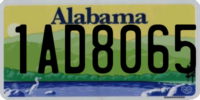 AL license plate 1AD8065
