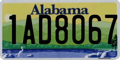 AL license plate 1AD8067