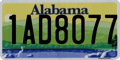 AL license plate 1AD8077