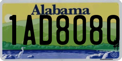 AL license plate 1AD8080