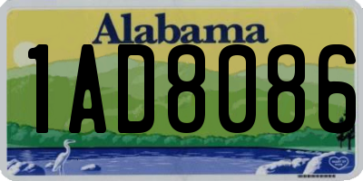 AL license plate 1AD8086