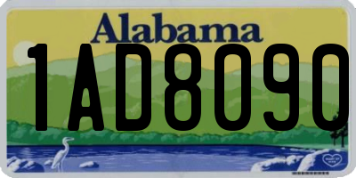 AL license plate 1AD8090