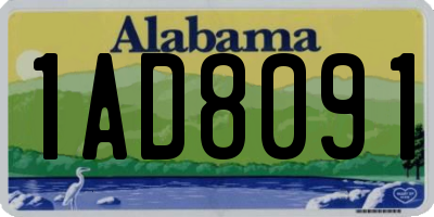 AL license plate 1AD8091
