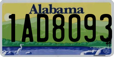 AL license plate 1AD8093