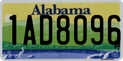 AL license plate 1AD8096