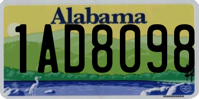 AL license plate 1AD8098