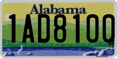 AL license plate 1AD8100