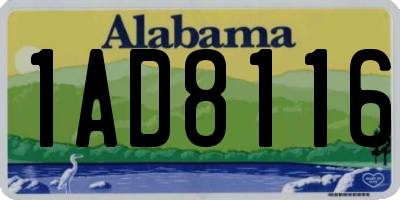 AL license plate 1AD8116