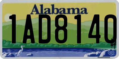 AL license plate 1AD8140