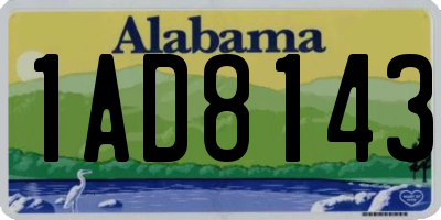 AL license plate 1AD8143