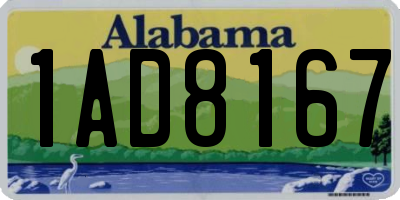 AL license plate 1AD8167