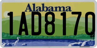 AL license plate 1AD8170