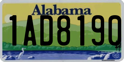 AL license plate 1AD8190