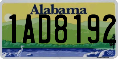 AL license plate 1AD8192