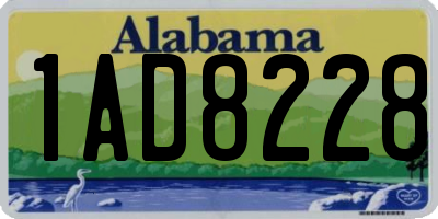 AL license plate 1AD8228