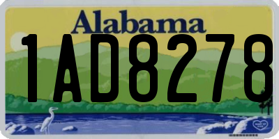 AL license plate 1AD8278
