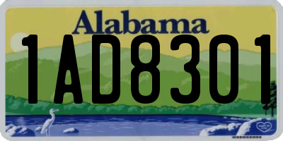 AL license plate 1AD8301
