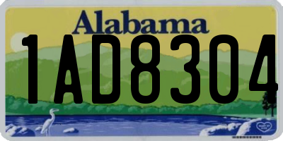 AL license plate 1AD8304